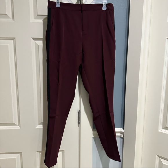 Women’s Style List By Micaela Maroon Pants With Black Stripe - Picture 5 of 7